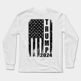 Trump American flag 2024 Long Sleeve T-Shirt